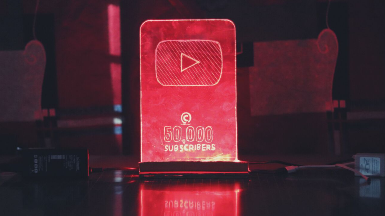 RGB  Play Button Award With Live Sub/View Count by Embrace
