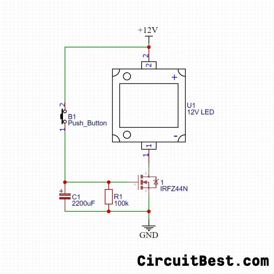 Lights on timer circuit Diagram