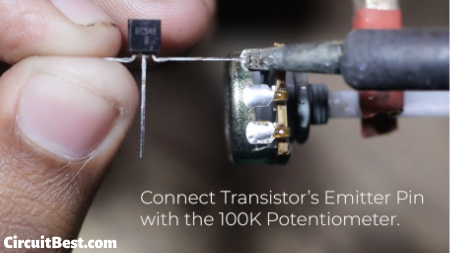 bc547 and 10k potentiometer connection