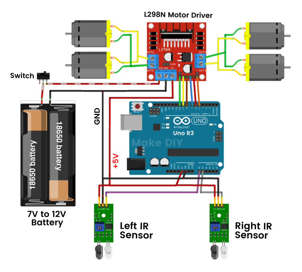 line follower arduino while loop