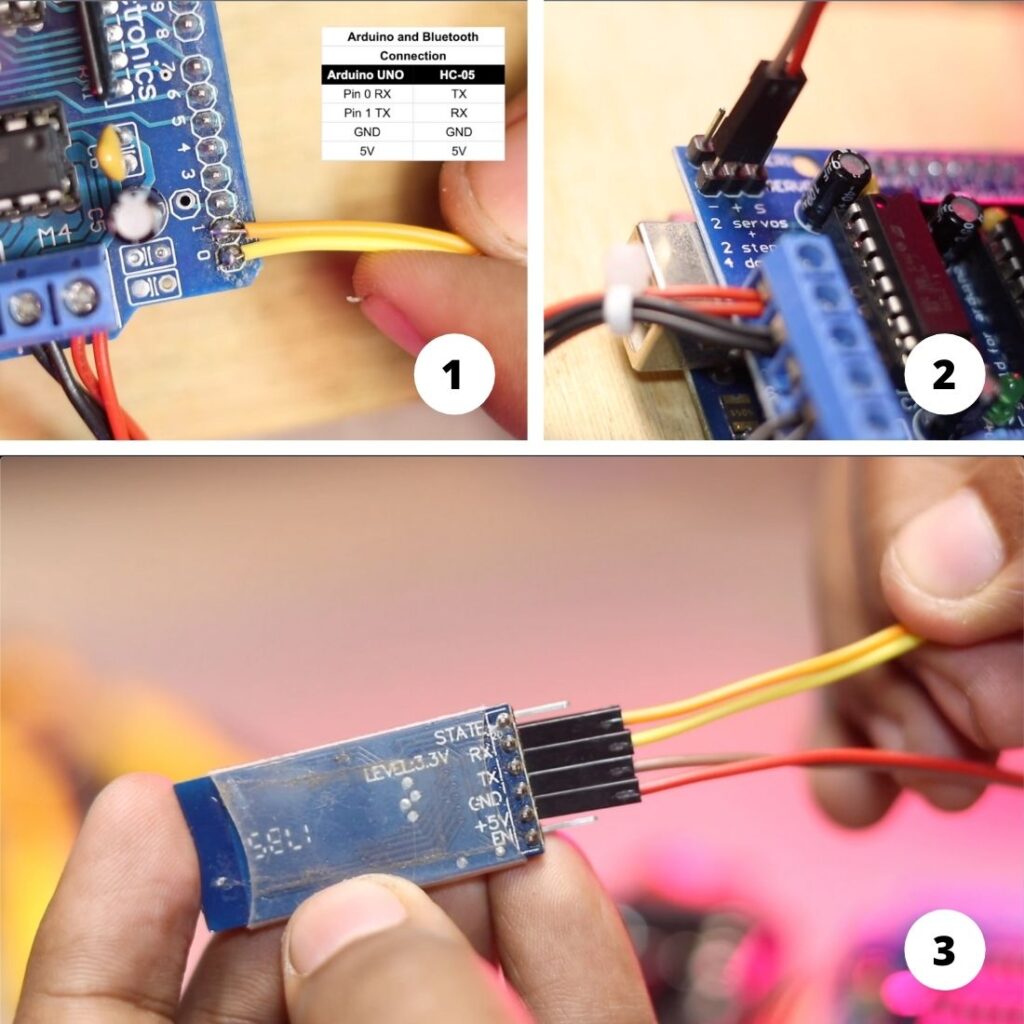 HC05 bluetooth module connection with the Arduino car