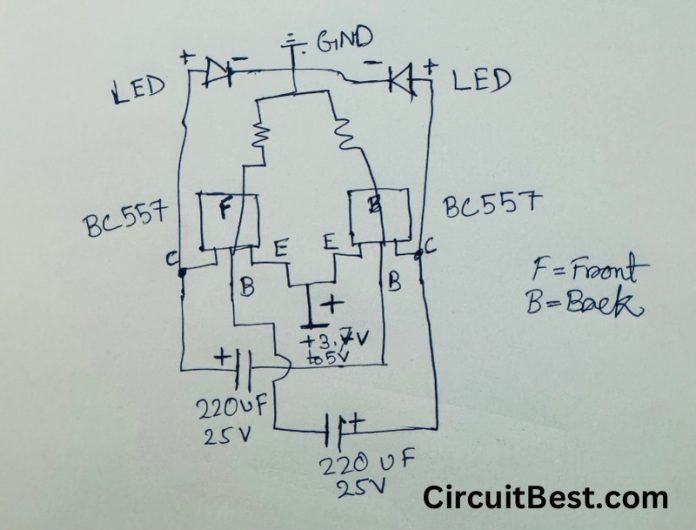 Simple Electronics Project with PNP Transistor (Dual LED Blinker Circuit)